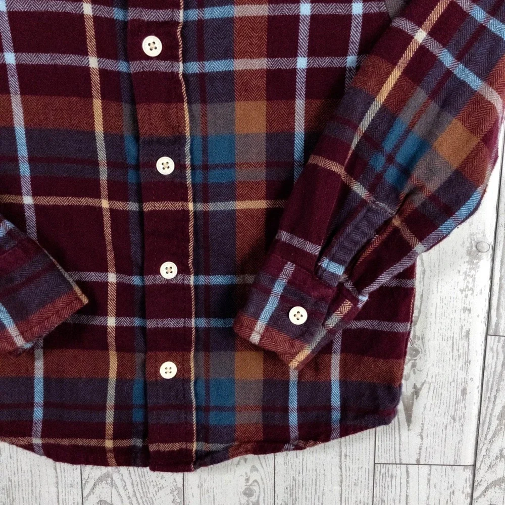 OshKosh B'gosh Boys 5/5A Plaid Flannel Button Up Shirt Long Sleeve Cotton Fall